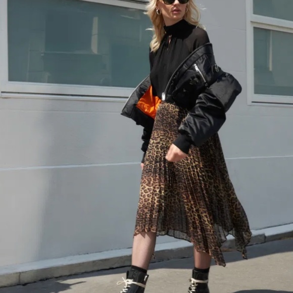 Kooples Asymmetrical Leopard Midi Skirt - Picture 7 of 10